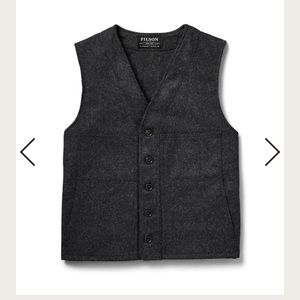 Mens Filson Mackinaw Wool Vest-Extra Long